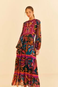 Farm Rio Graphic Foliage Embroidered Maxi Dress -Colorful Wear Store 303932 02 095243cc 25f4 4ec8 a3db 98bdce24e055