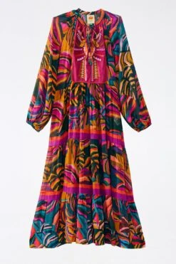 Farm Rio Graphic Foliage Embroidered Maxi Dress -Colorful Wear Store 303932 06