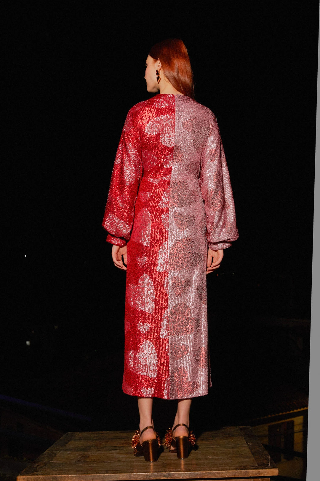 Farm Rio Hearts Sequin Midi Dress 2 Farm Rio Hearts Sequin Midi Dress - Image 2