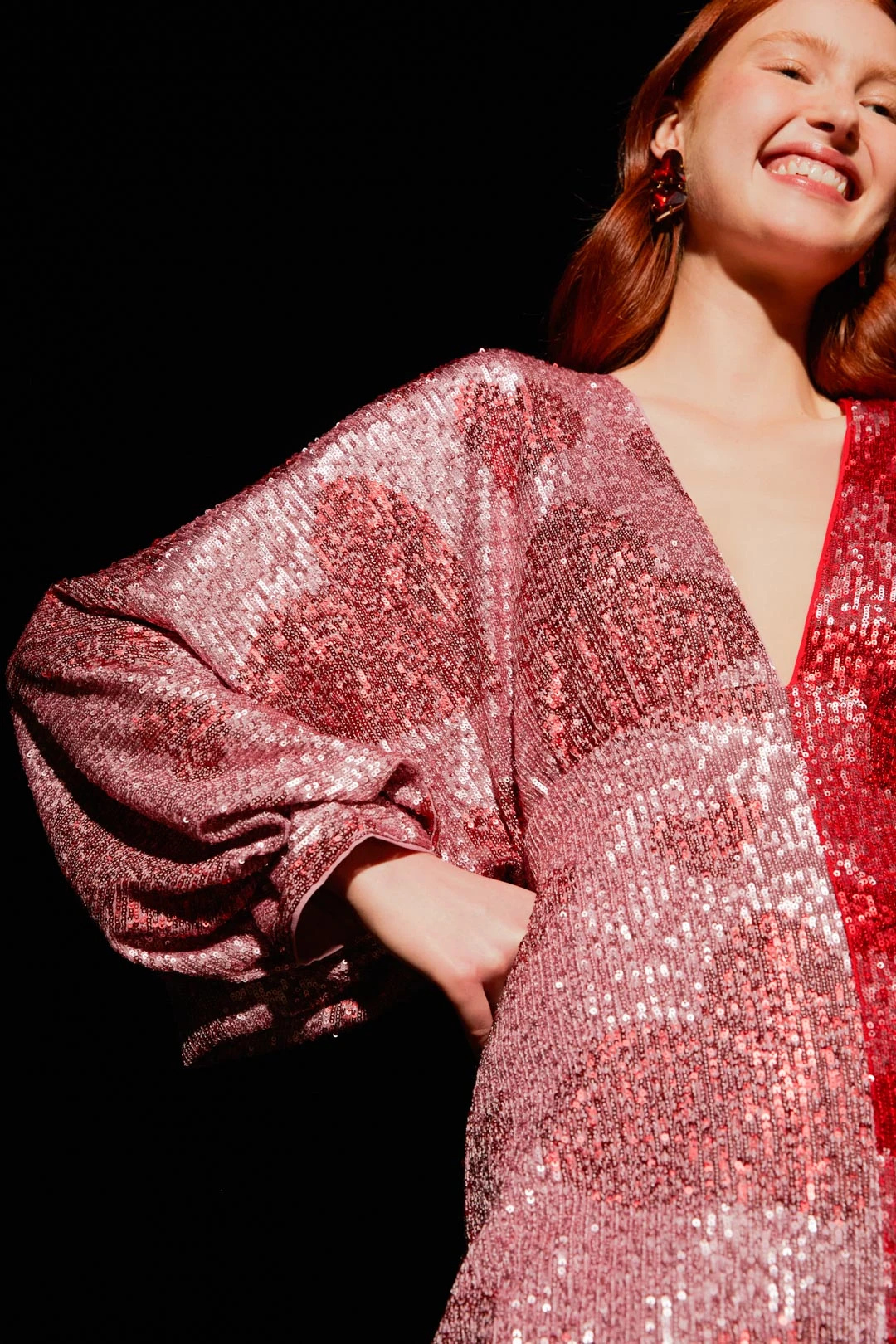 Farm Rio Hearts Sequin Midi Dress 5 Farm Rio Hearts Sequin Midi Dress - Image 5