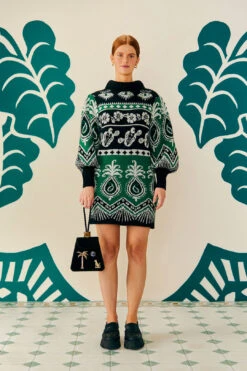 Farm Rio Mystic Scarf Sweater Dress -Colorful Wear Store 304107 01