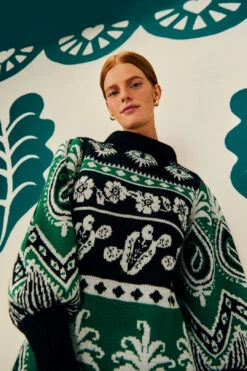 Farm Rio Mystic Scarf Sweater Dress -Colorful Wear Store 304107 02