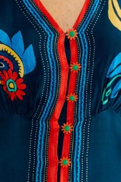Farm Rio Blue Vintage Forest Midi Dress 10 Farm Rio Blue Vintage Forest Midi Dress -Colorful Wear Store 304135 05 1