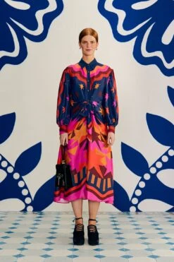 Farm Rio Graphic Scarves Lenzing™ Ecovero™ Viscose Midi Dress 9 Farm Rio Graphic Scarves Lenzing™ Ecovero™ Viscose Midi Dress -Colorful Wear Store 304157 02