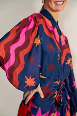 Farm Rio Graphic Scarves Lenzing™ Ecovero™ Viscose Midi Dress 8 Farm Rio Graphic Scarves Lenzing™ Ecovero™ Viscose Midi Dress -Colorful Wear Store 304157 03