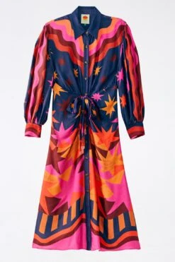 Farm Rio Graphic Scarves Lenzing™ Ecovero™ Viscose Midi Dress 11 Farm Rio Graphic Scarves Lenzing™ Ecovero™ Viscose Midi Dress -Colorful Wear Store 304157 06