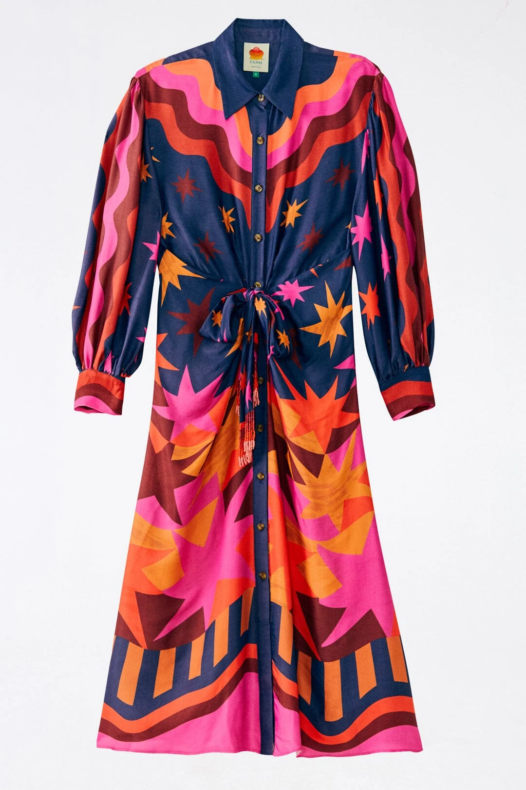 Farm Rio Graphic Scarves Lenzing™ Ecovero™ Viscose Midi Dress 6 Farm Rio Graphic Scarves Lenzing™ Ecovero™ Viscose Midi Dress - Image 6