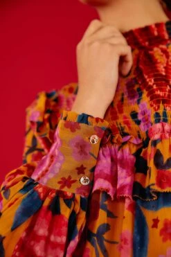 Farm Rio Yellow Floral Dream Blouse -Colorful Wear Store 304566 04 1