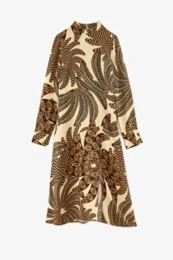 Farm Rio Sand Yawanawa Vanahu Lenzing™ Ecovero™ Viscose Midi Dress -Colorful Wear Store 304582 05