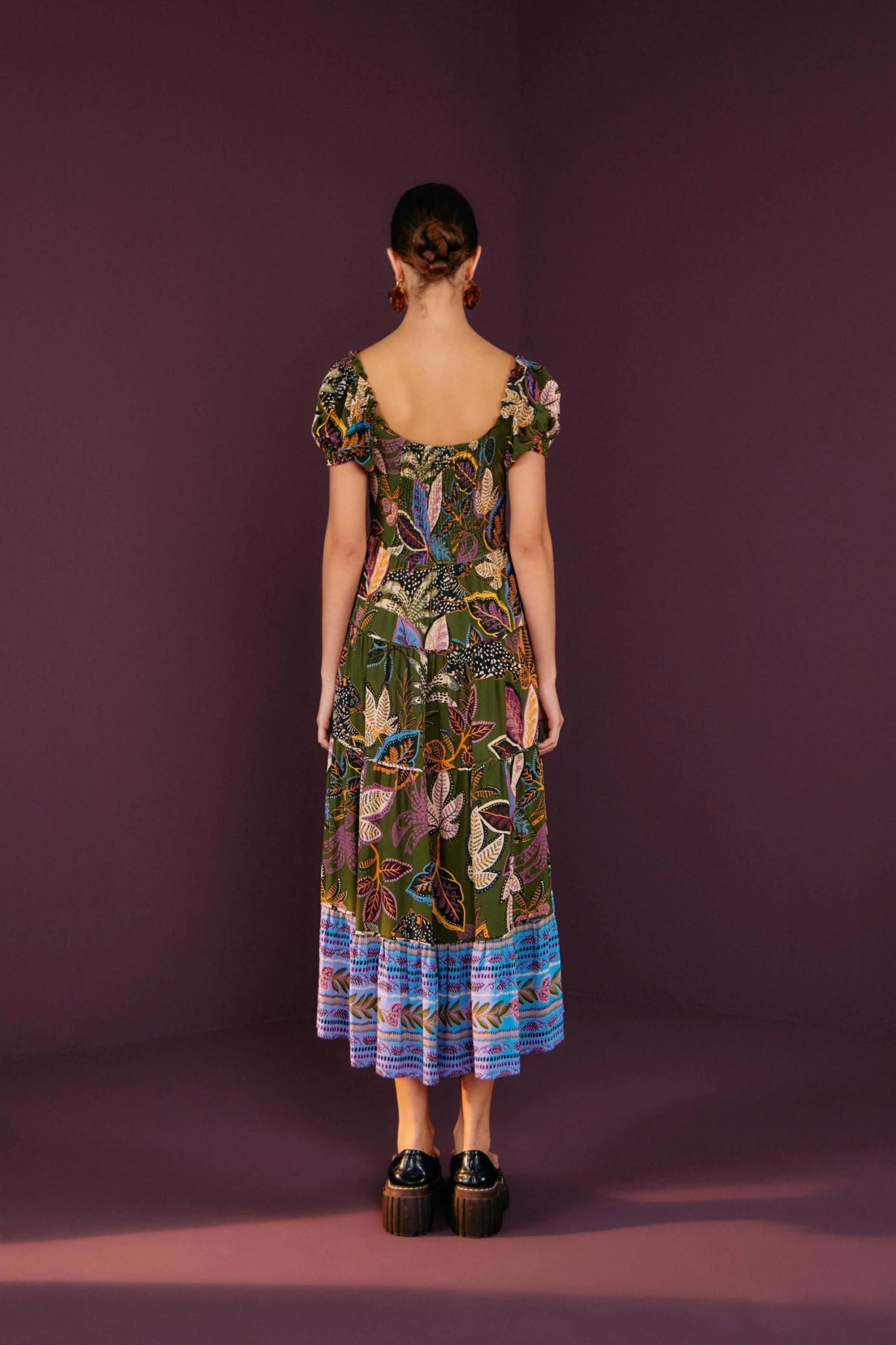 Farm Rio Green Wild Jungle Corset Midi Dress 4 Farm Rio Green Wild Jungle Corset Midi Dress - Image 4