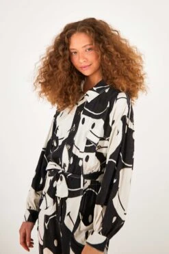 Farm Rio Black & White Smiley® Jumpsuit -Colorful Wear Store 305146 03