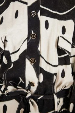 Farm Rio Black & White Smiley® Jumpsuit -Colorful Wear Store 305146 05