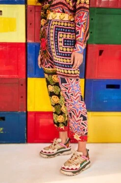 Farm Rio Patchwork Tapestry Smileyยฎ Pants