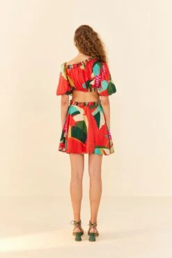 Farm Rio Red Heliconia Mini Dress -Colorful Wear Store 305261 04