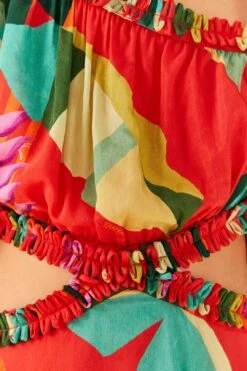 Farm Rio Red Heliconia Mini Dress -Colorful Wear Store 305261 05