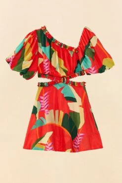 Farm Rio Red Heliconia Mini Dress -Colorful Wear Store 305261 06