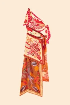 Farm Rio Forest Mixed Scarves Midi Dress -Colorful Wear Store 305267 06