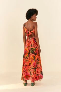 Orange Blooming Garden Maxi Dress 9 Orange Blooming Garden Maxi Dress -Colorful Wear Store 305268 04