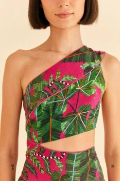 Farm Rio Pink Leaves Mini Dress -Colorful Wear Store 305273 05 3e9d345f cfa8 4a5b b373 3f7e31bc9f29