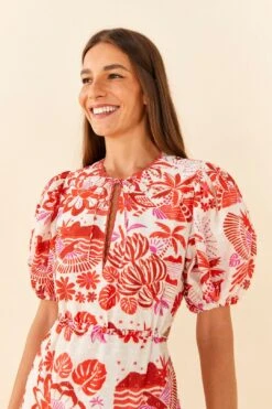 Farm Rio Off-White Rio Tiles Puff Sleeve Mini Dress 8 Farm Rio Off-White Rio Tiles Puff Sleeve Mini Dress -Colorful Wear Store 305274 03