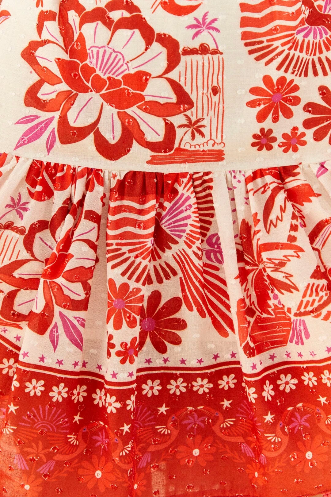 Farm Rio Off-White Rio Tiles Puff Sleeve Mini Dress 5 Farm Rio Off-White Rio Tiles Puff Sleeve Mini Dress - Image 5