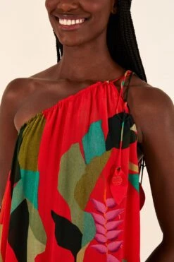 Farm Rio Red Heliconia Maxi Dress -Colorful Wear Store 305296 02