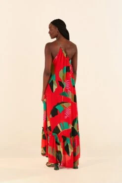 Farm Rio Red Heliconia Maxi Dress -Colorful Wear Store 305296 04