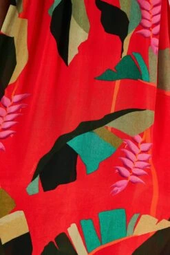 Farm Rio Red Heliconia Maxi Dress -Colorful Wear Store 305296 05