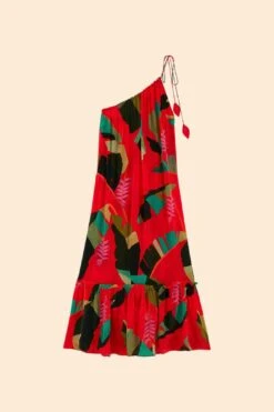 Farm Rio Red Heliconia Maxi Dress -Colorful Wear Store 305296 06