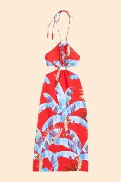 Farm Rio Red Sweet Jungle Cut Out Midi Dress 11 Farm Rio Red Sweet Jungle Cut Out Midi Dress -Colorful Wear Store 305349 06