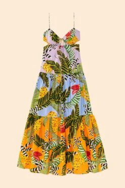 Farm Rio Mixed Striped Bananas Maxi Dress -Colorful Wear Store 305797 08