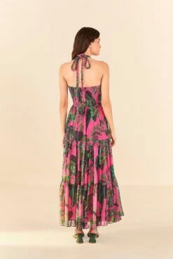 Pink Leaves Cut Out Maxi Dress -Colorful Wear Store 305799 05 1