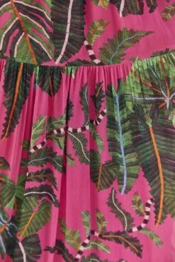 Pink Leaves Cut Out Maxi Dress -Colorful Wear Store 305799 06