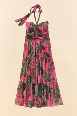 Pink Leaves Cut Out Maxi Dress -Colorful Wear Store 305799 07