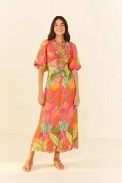 Farm Rio Sweet Forest Lenzing™ Ecovero™ Viscose Midi Dress -Colorful Wear Store 306063 03