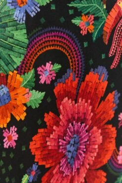 Farm Rio Black Blooming Garden Lenzing™ Ecovero™ Viscose Midi Dress -Colorful Wear Store 306067 05 1