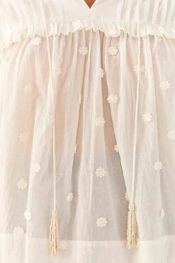 Farm Rio Off-White 3D Flowers Blouse -Colorful Wear Store 306074 04