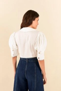 Farm Rio Off-White Cropped Blouse -Colorful Wear Store 306077 04