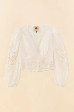 Farm Rio Off-White Lace Blouse -Colorful Wear Store 306081 06