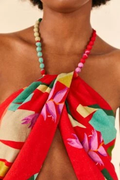 Farm Rio Red Heliconia Crop Top -Colorful Wear Store 306084 04