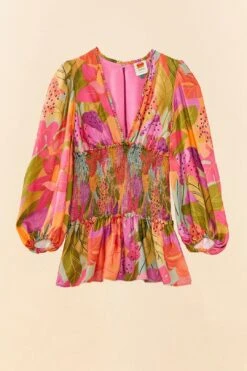 Farm Rio Sweet Forest Long Sleeve Mini Dress -Colorful Wear Store 306085 06