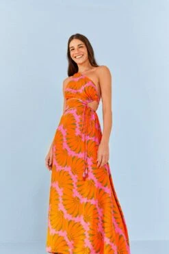 Farm Rio Pink CopacabanaLenzing™ Ecovero™ Viscose Cut Out Midi Dress