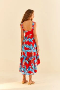 Farm Rio Red Sweet Jungle Midi Dress -Colorful Wear Store 306090 04