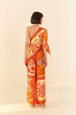 Farm Rio Forest Mixed Scarves Lenzing™ Ecovero™ Viscose Crop Top -Colorful Wear Store 306093 03