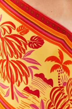 Farm Rio Forest Mixed Scarves Lenzing™ Ecovero™ Viscose Crop Top -Colorful Wear Store 306093 05