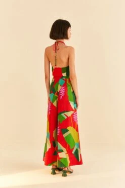 Farm Rio Red Heliconia Pants -Colorful Wear Store 306100 04