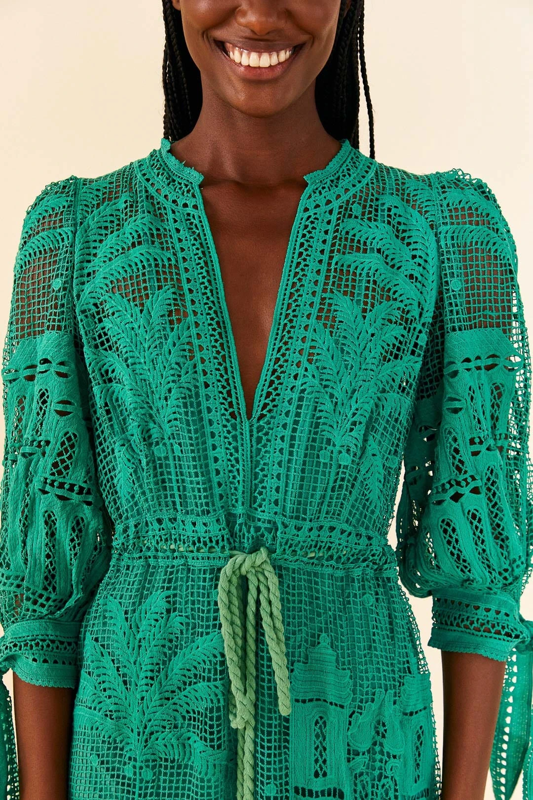 Farm Rio Green Morada Boa Guipure Dress 3 Farm Rio Green Morada Boa Guipure Dress - Image 3