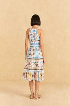 Farm Rio Grandma Gift Embroidered Midi Dress -Colorful Wear Store 306112 04