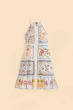 Farm Rio Grandma Gift Embroidered Midi Dress -Colorful Wear Store 306112 06