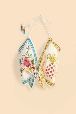 Farm Rio Grandma Gift Embroidered Halter Blouse -Colorful Wear Store 306113 06